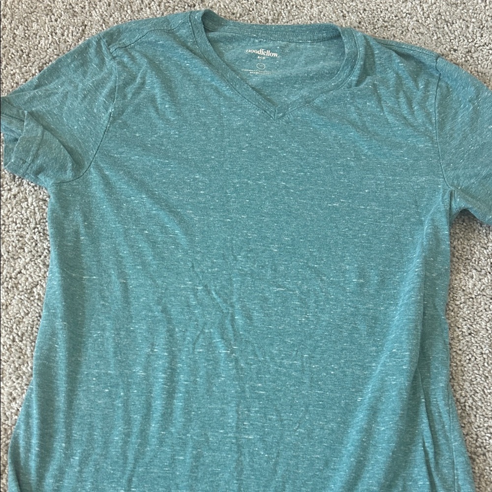 Goodfellow & Co Teal Heather V-Neck Tee
